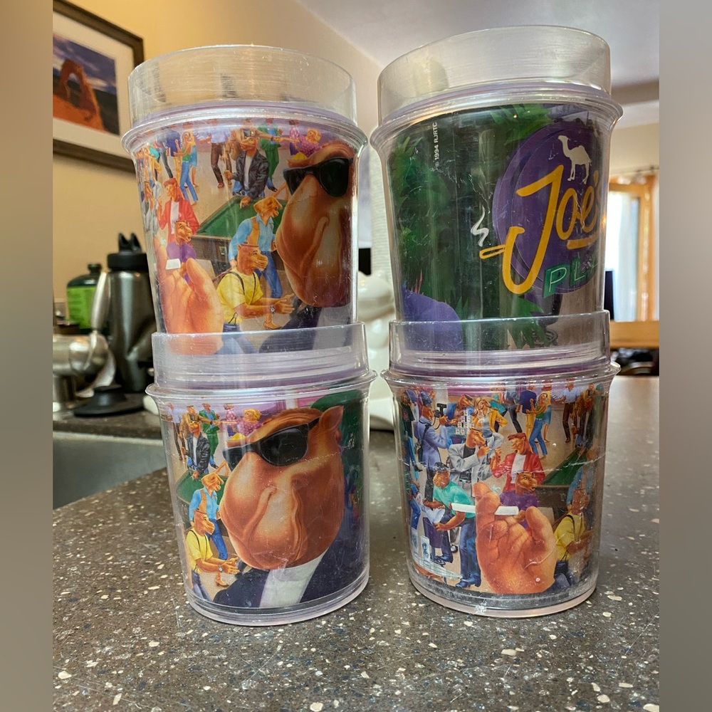 Used Vintage Joes Place Camel Thermo-Serv Mug/Cups 1994 - set of 4